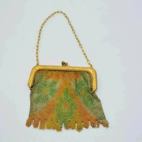 WHITING DAVIS Painted Metal Mesh Floral Coin Small - Picture 5 of 8